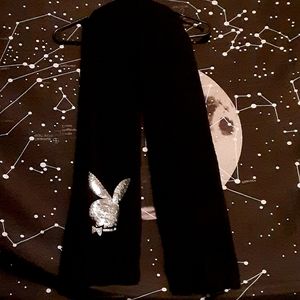 NEW Black Wool Bling Playboy Scarf